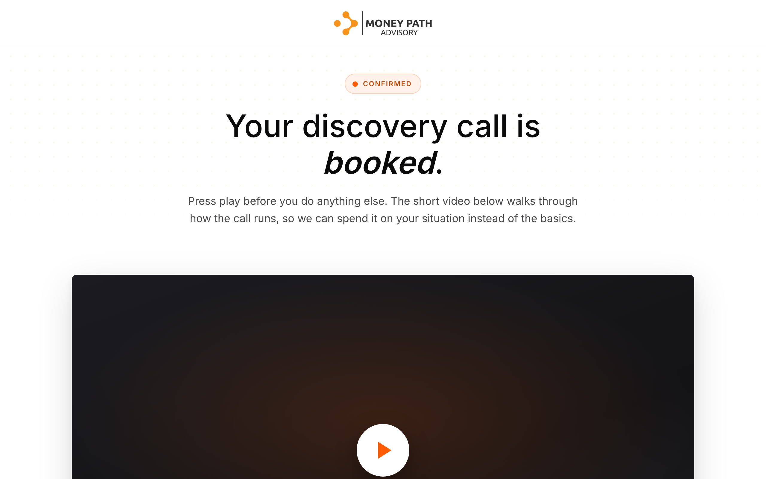 Confirmation page preview